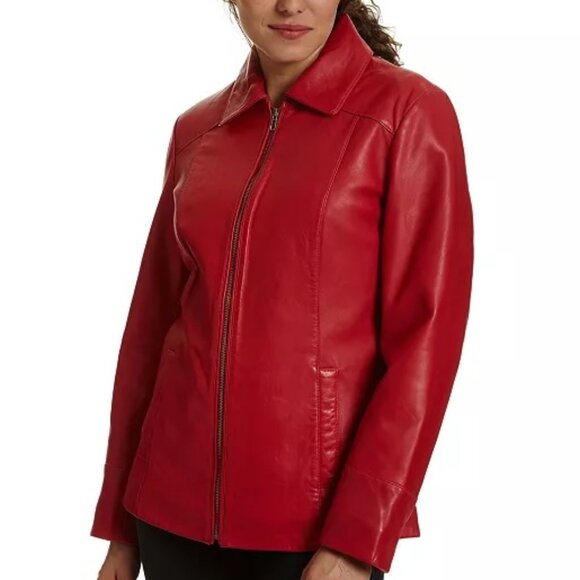 Avanti Red Leather Jacket/Coat - Sz XL - Picture 1 of 6